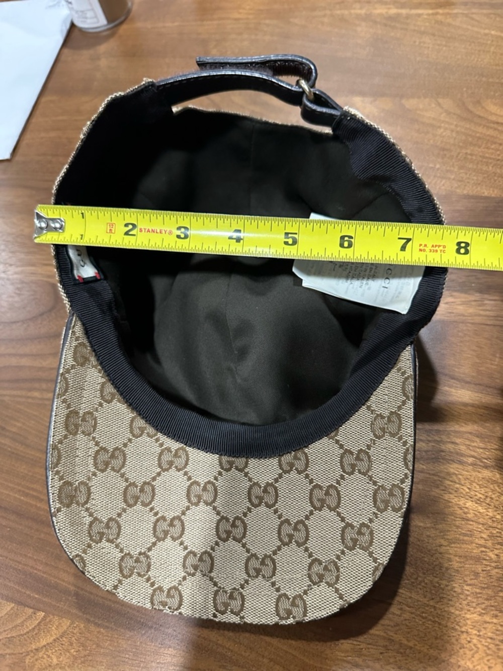 Gucci Brown Monogram Cap with Green-Red Web - Picture 7 of 8